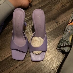 Women Cape Robbin Square Open Purple Toe Heels Lithe Sexy Shoes